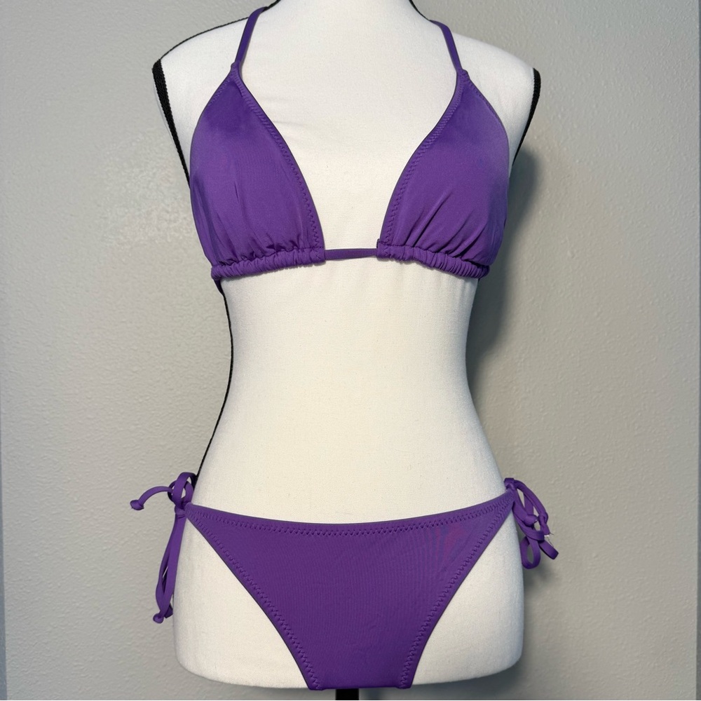 BECCA Vibrant Purple Triangle Bikini